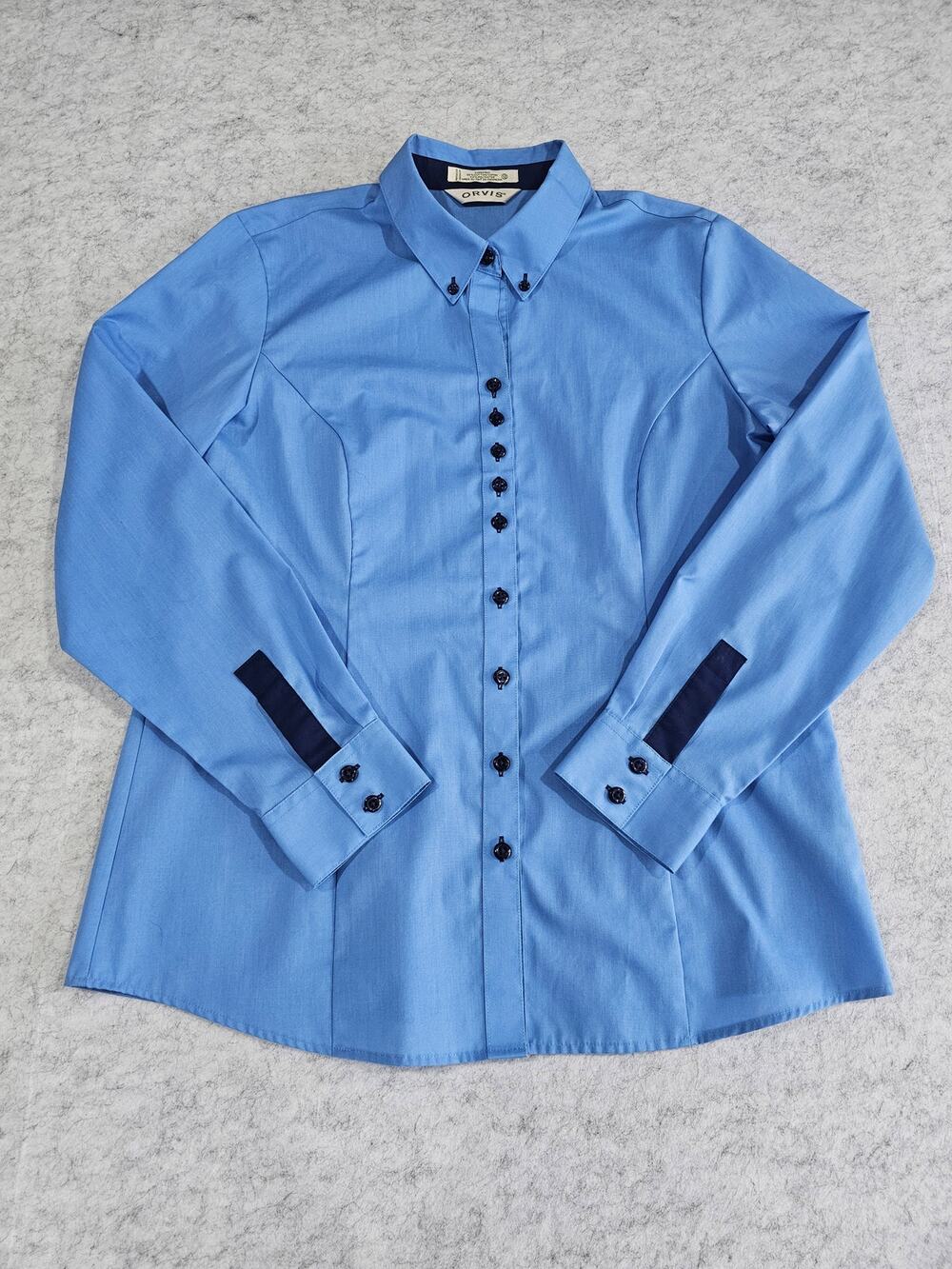 Orvis Carefree Button Down Shirt, Blouse, Black Buttons, Rare, Womens Sz 12, NEW